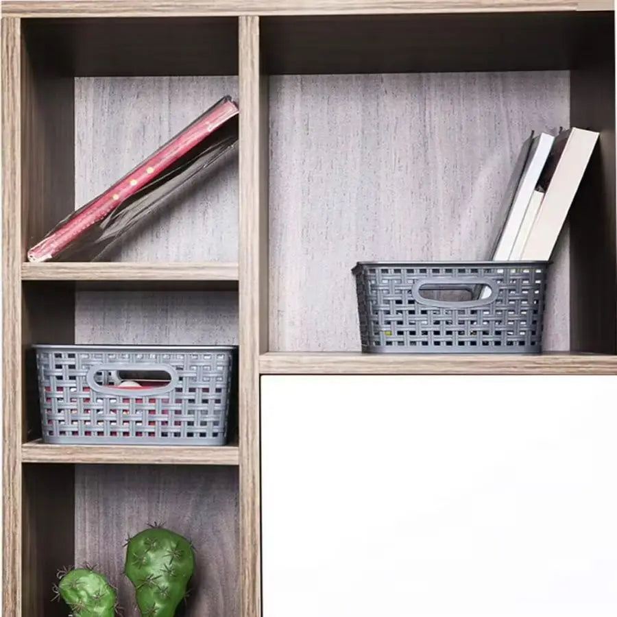 Koraline Storage Baskets — 4-Pack Woven Plastic Organizer Bins
